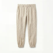 VKTRBLAK Linen Joggers in Natural color made in LA
