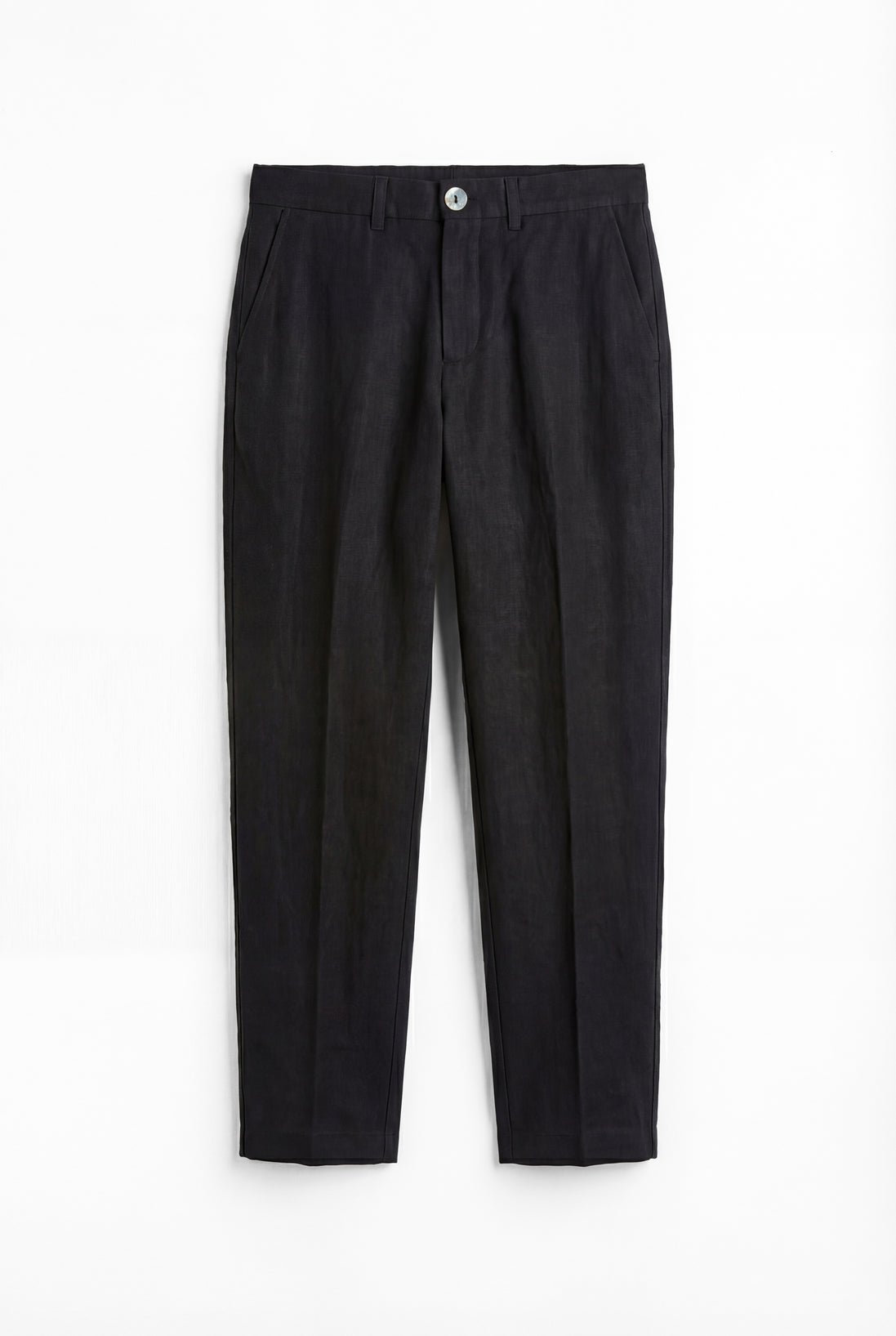 The Pleated Linen Pant Black