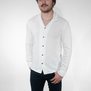 Cotton Gauze Button Up White