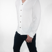 Cotton Gauze Button Up White