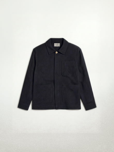 The Linen Field Coat Black