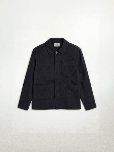 The Linen Field Coat Black